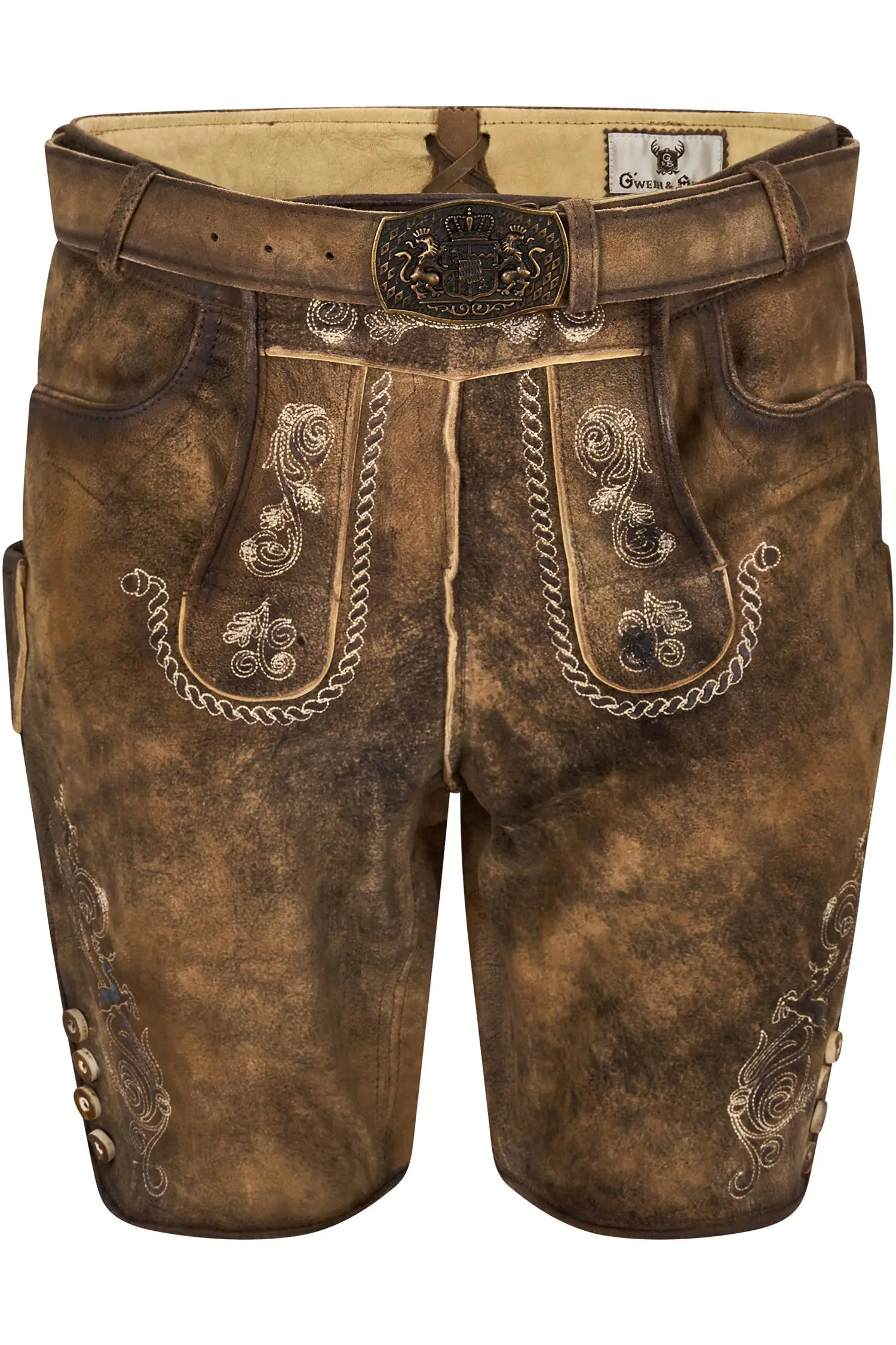 Lederhose Michael von gweih & Silk in Hellbraun
